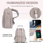 Stylish Dusty Pink Laptop Backpack with USB Port