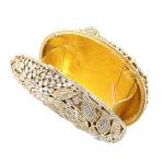Champagne Rhinestone Flower Clutch Purse for Parties
