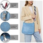 Light Blue Terry Vegan Leather Crossbody Bag