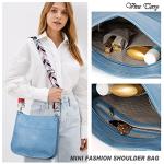 Light Blue Terry Vegan Leather Crossbody Bag