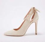 Chic Beige Bowtie High Heels for Any Occasion