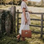 Dasein Brown Fashion Tote Handbag with Clutch