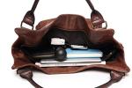 Brown PU Leather Tote Bag with Adjustable Strap