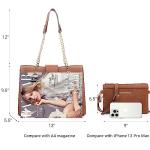 Dasein Brown Fashion Tote Handbag with Clutch