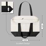 Stylish Canvas Tote Bag with External Pocket