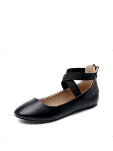 DREAM PAIRS Women's Stylish Black Ankle Strap Flats