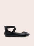 DREAM PAIRS Women's Stylish Black Ankle Strap Flats
