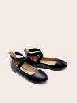DREAM PAIRS Women's Stylish Black Ankle Strap Flats