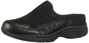 Easy Spirit Black Leather Traveltime Clogs for Women