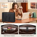 Stylish Black Leather Laptop Bag for Women