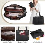 Stylish Black Leather Laptop Bag for Women