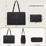 Stylish Black Leather Laptop Bag for Women