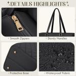 Stylish Black Leather Laptop Bag for Women
