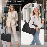 Stylish Black Leather Laptop Bag for Women