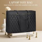 Stylish Black Leather Laptop Bag for Women