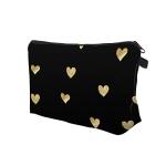Aiphamy Cute Brushed Gold Heart Makeup Bag