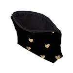 Aiphamy Cute Brushed Gold Heart Makeup Bag