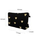 Aiphamy Cute Brushed Gold Heart Makeup Bag