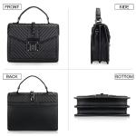 Quilted Black Leather Crossbody Bag for Women