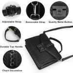 Quilted Black Leather Crossbody Bag for Women