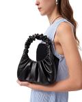 JW PEI Black Gabbi Ruched Hobo Handbag