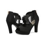 GATUXUS Diamond Bow Chunky High Heel Sandals