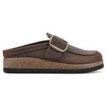 White Mountain Brown Leather Bueno Mules for Women