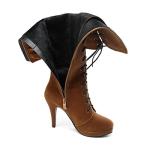 Stylish Brown Suede Lace Up Knee High Boots