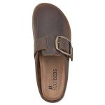 White Mountain Brown Leather Bueno Mules for Women