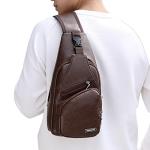 Stylish Leather Sling Crossbody Bag with USB Port