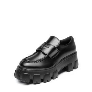 Chic Black Chunky Platform Loafers for Women