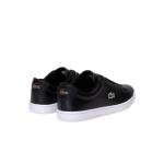 Lacoste Women's Black and Gold Leather Sneakers