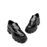 Chic Black Chunky Platform Loafers for Women