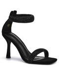 Coutgo Women's Rhinestone Ankle Strap High Heels