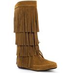 V-Luxury Women's Rust Closed Toe Mocassin Boot