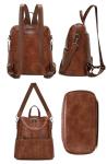 Vegan Leather Daily Backpack Purse for Women