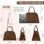 Brown Suede Tote Bag with Leather Handles