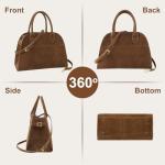 Brown Suede Tote Bag with Leather Handles