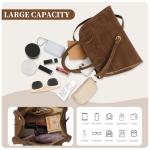 Brown Suede Tote Bag with Leather Handles