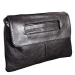 NIGEDU Black PU Leather Women's Handbag Clutch
