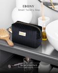 Plush Velvet Small Makeup Bag - Black