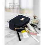 Plush Velvet Small Makeup Bag - Black