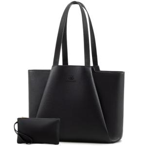 LOVEVOOK Women's Faux Leather Laptop Tote Bag