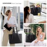 LOVEVOOK Women's Faux Leather Laptop Tote Bag