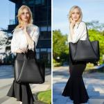 LOVEVOOK Women's Faux Leather Laptop Tote Bag