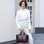 Italian Handmade Leather Handbag for Women (Brown)