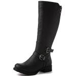 GLOBALWIN Women's Black Knee High Fashion Boots