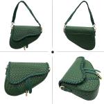 Woven Green Crocodile Leather Crossbody Bag