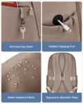 Chic Black Laptop Backpack with USB Charging
