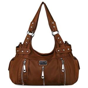 Large Brown Vegan Leather Hobo Bag for Women